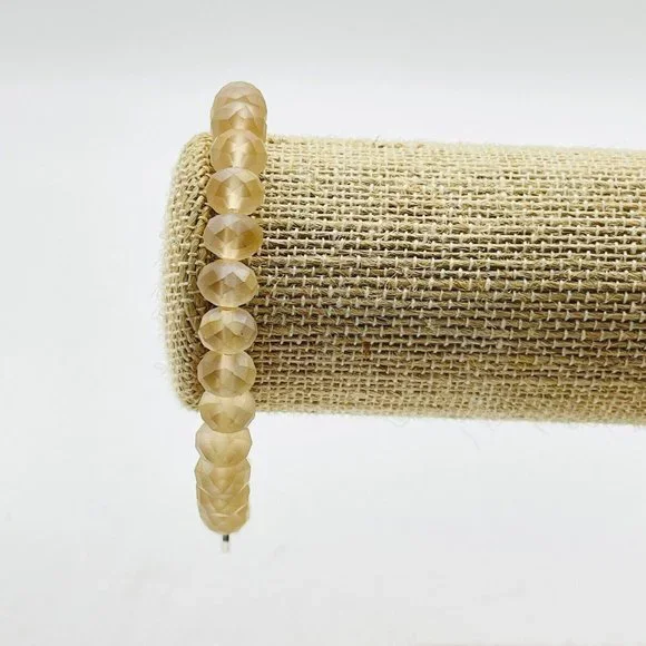 LIZAS Pink Beaded Stretch Bracelet Silver Tone Faceted Classic Career Cosplay - Picture 7 of 7